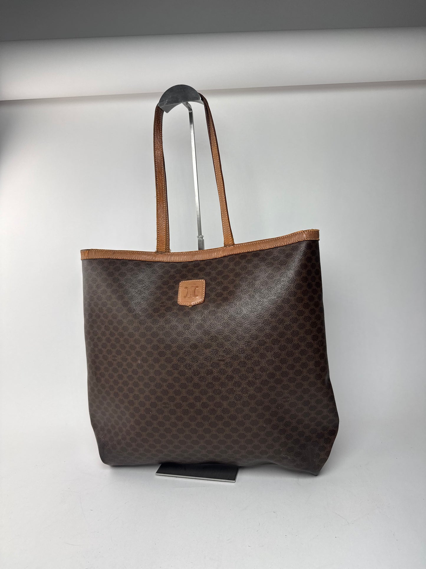 Vintage Celine Paris Leather monogram Big bag brown