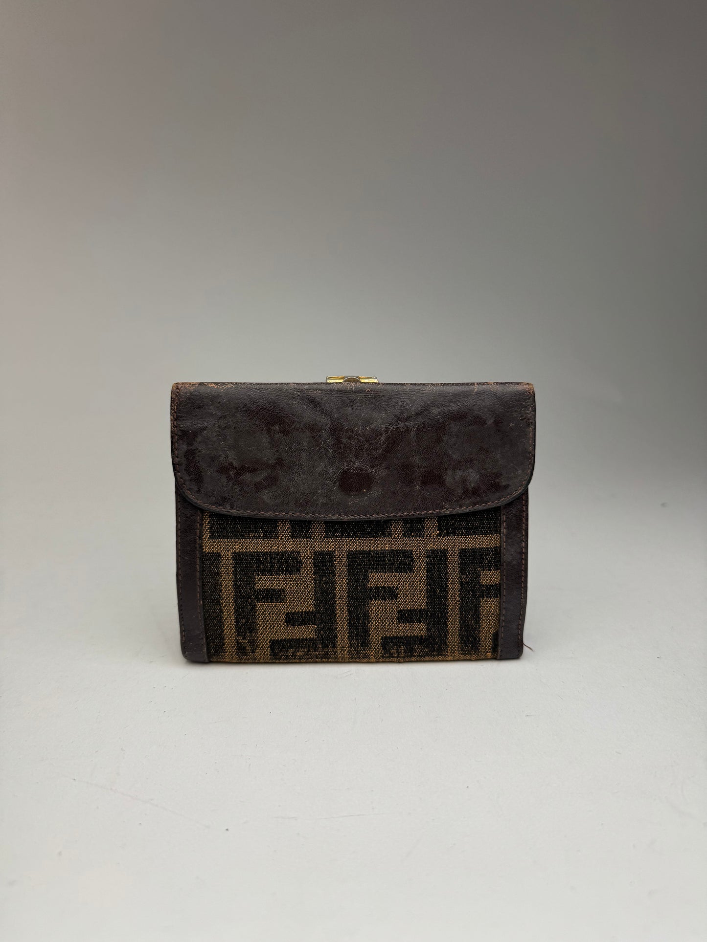 Vintage Fendi FF monogram wallet brown
