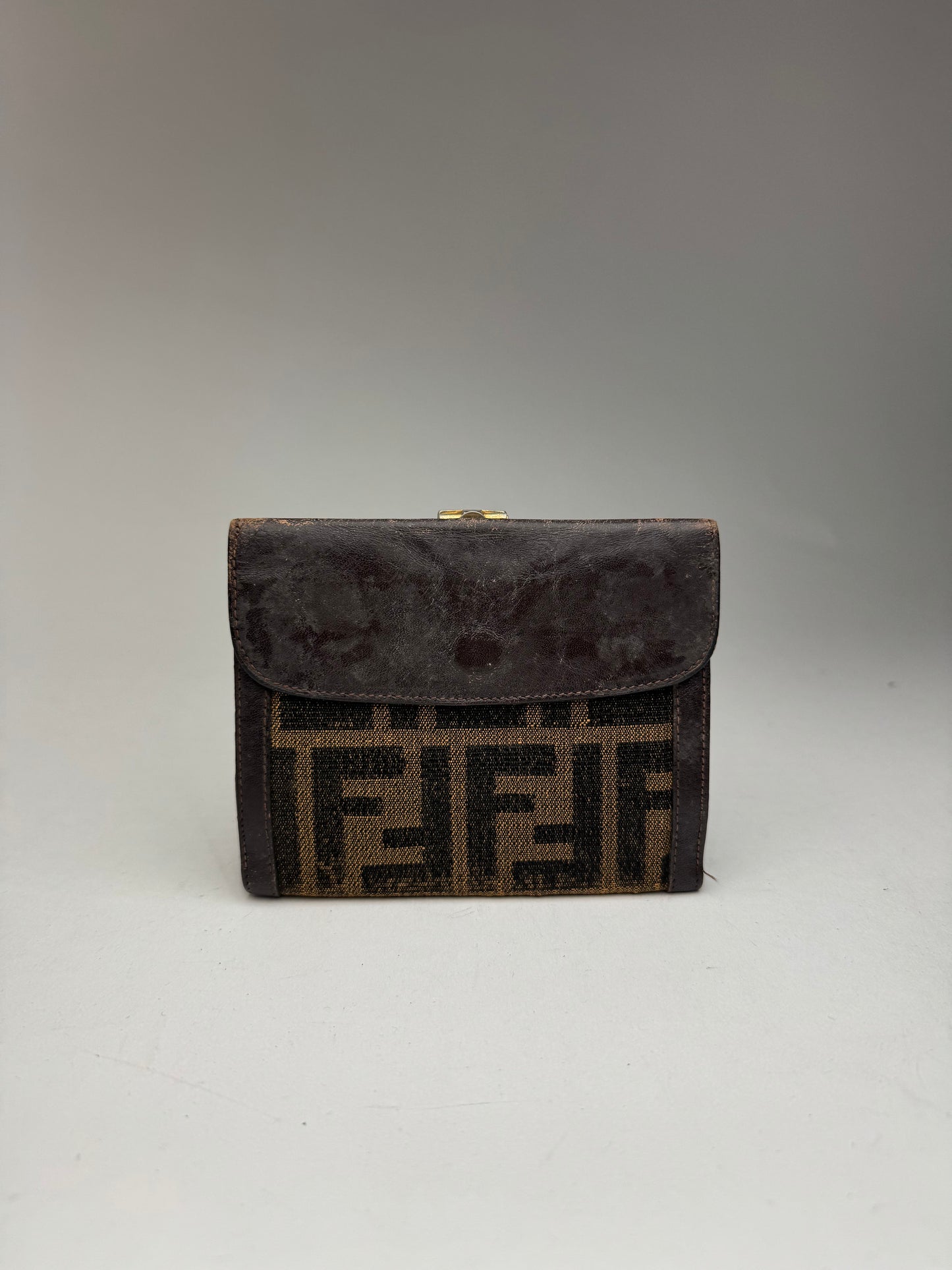 Vintage Fendi FF monogram wallet brown
