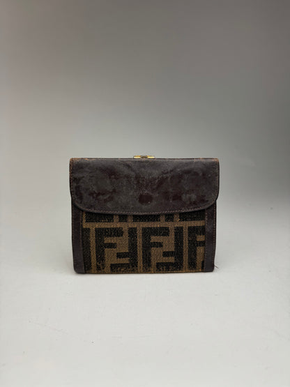 Vintage Fendi FF monogram wallet brown