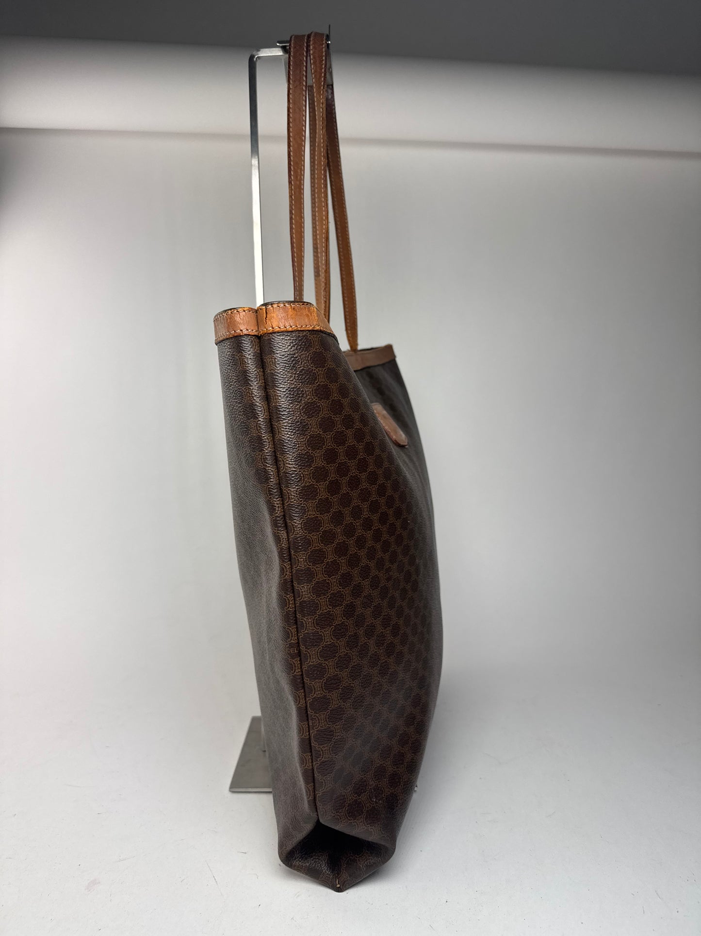 Vintage Celine Paris Leather monogram Big bag brown