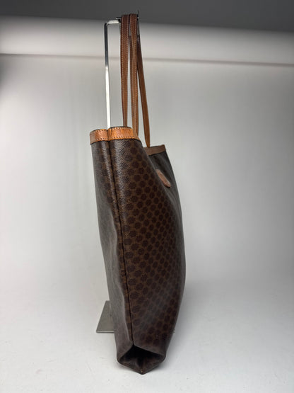 Vintage Celine Paris Leather monogram Big bag brown