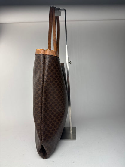 Vintage Celine Paris Leather monogram Big bag brown