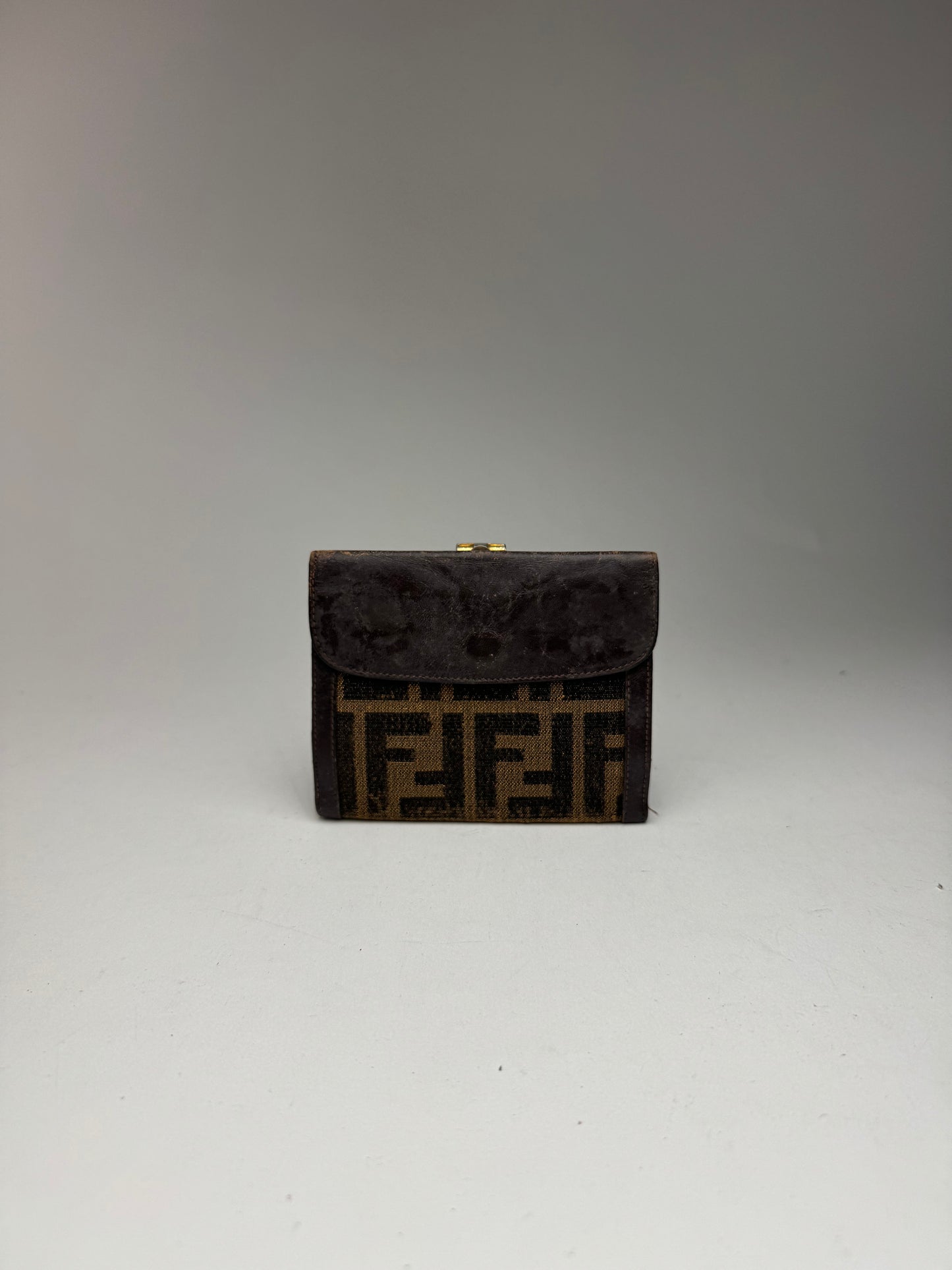 Vintage Fendi FF monogram wallet brown