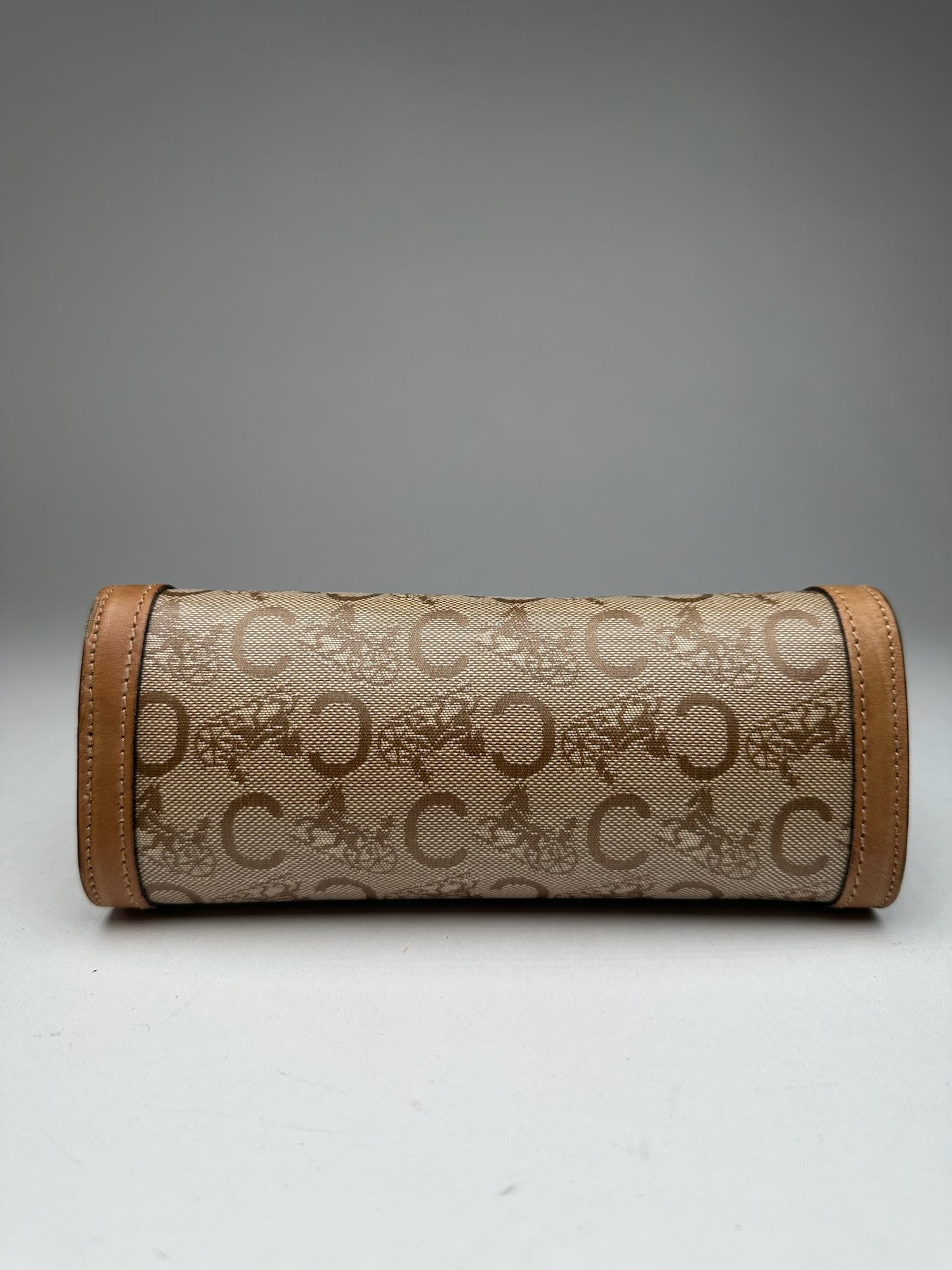 Vintage Celine Paris Triomphe clutch beige brown