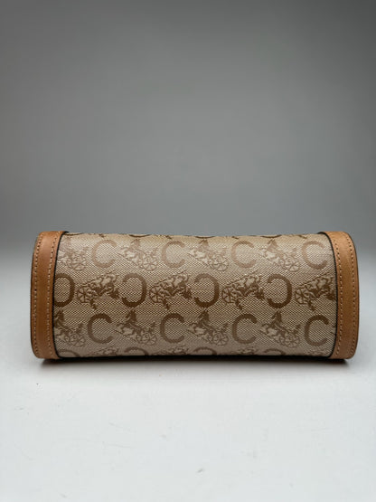 Vintage Celine Paris Triomphe clutch beige brown