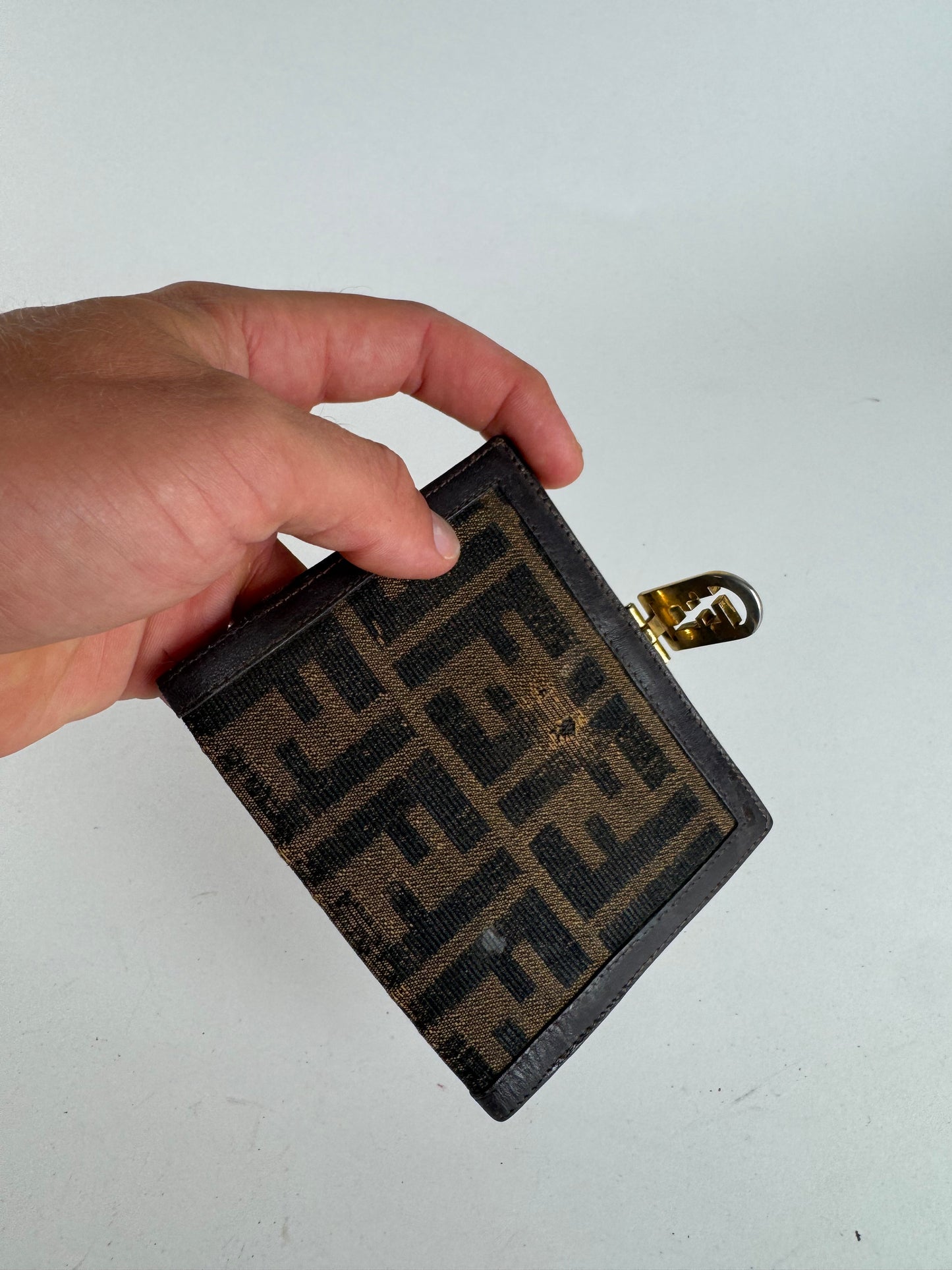 Vintage Fendi FF monogram wallet brown