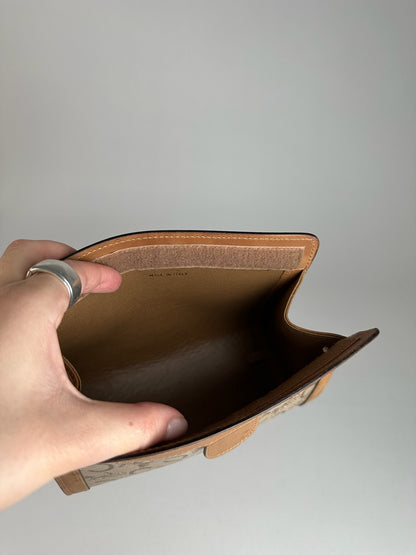 Vintage Celine Paris Triomphe clutch beige brown