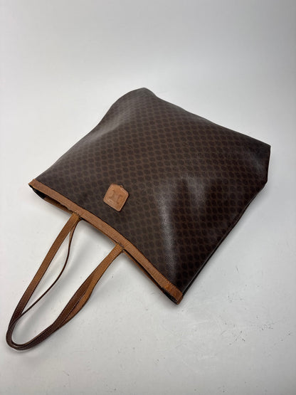 Vintage Celine Paris Leather monogram Big bag brown