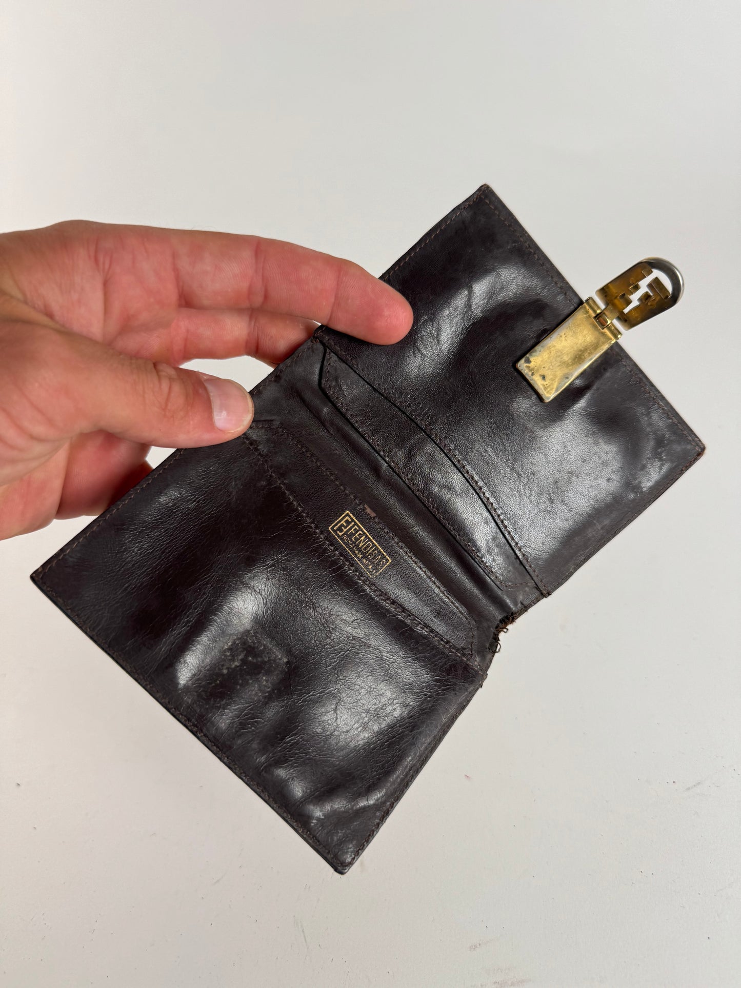 Vintage Fendi FF monogram wallet brown