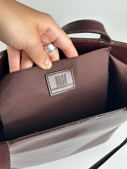 Sac vintage en cuir Issey Miyake violet