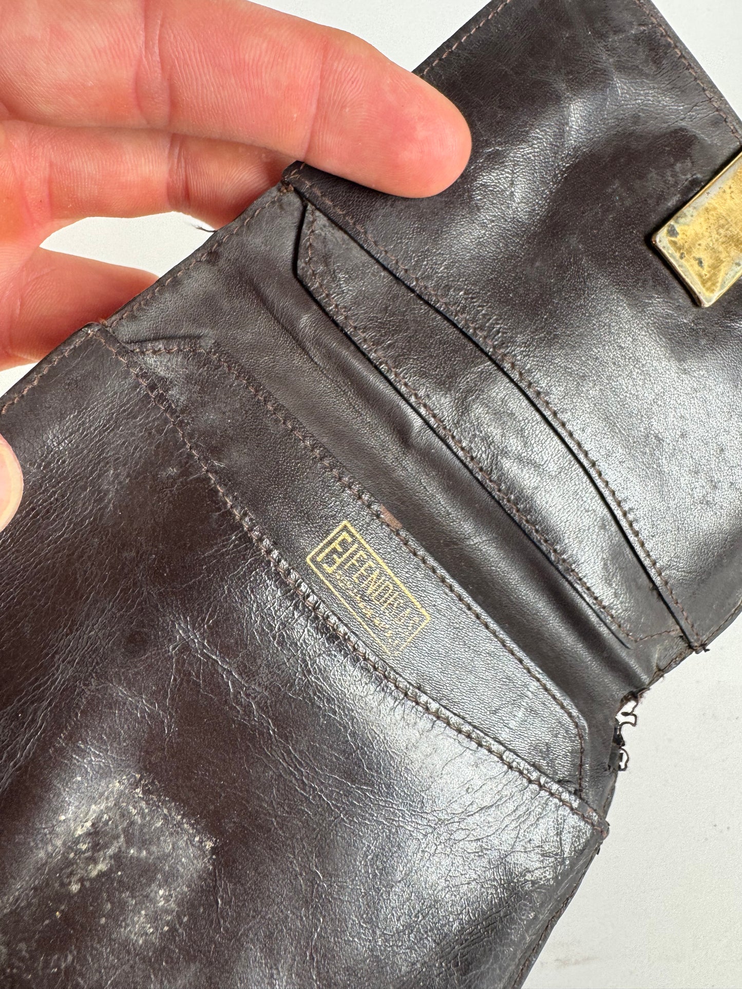 Vintage Fendi FF monogram wallet brown