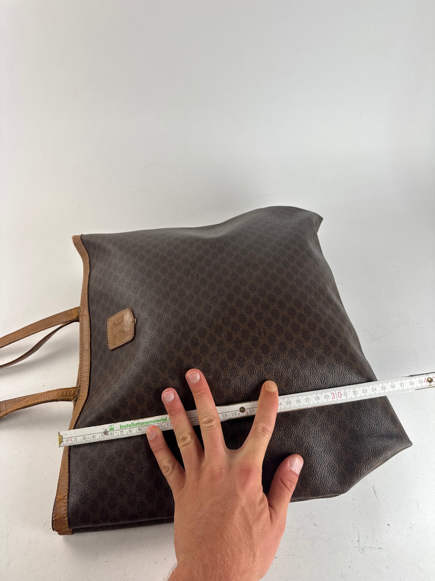 Vintage Celine Paris Leather monogram Big bag brown