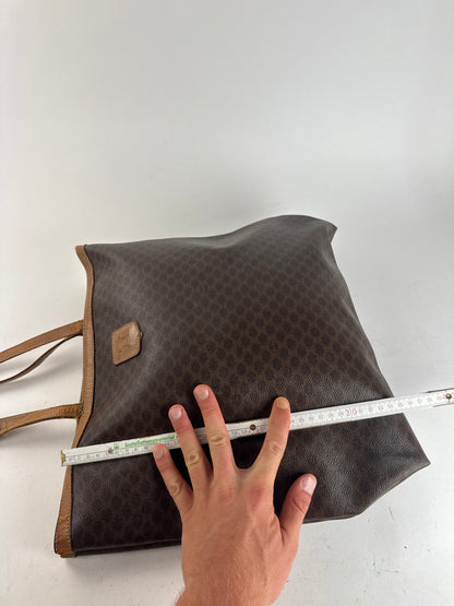 Vintage Celine Paris Leather monogram Big bag brown