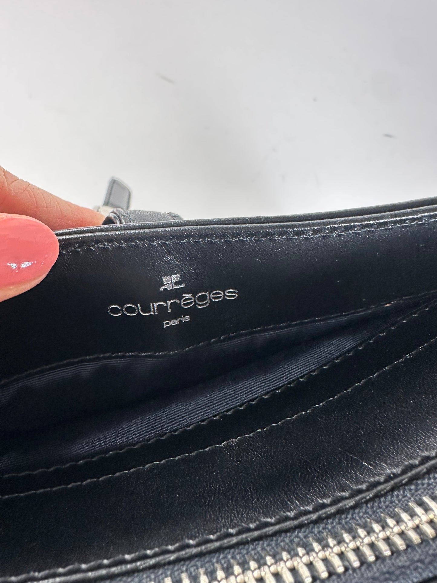 Vintage Courreges Leather Handbag Black