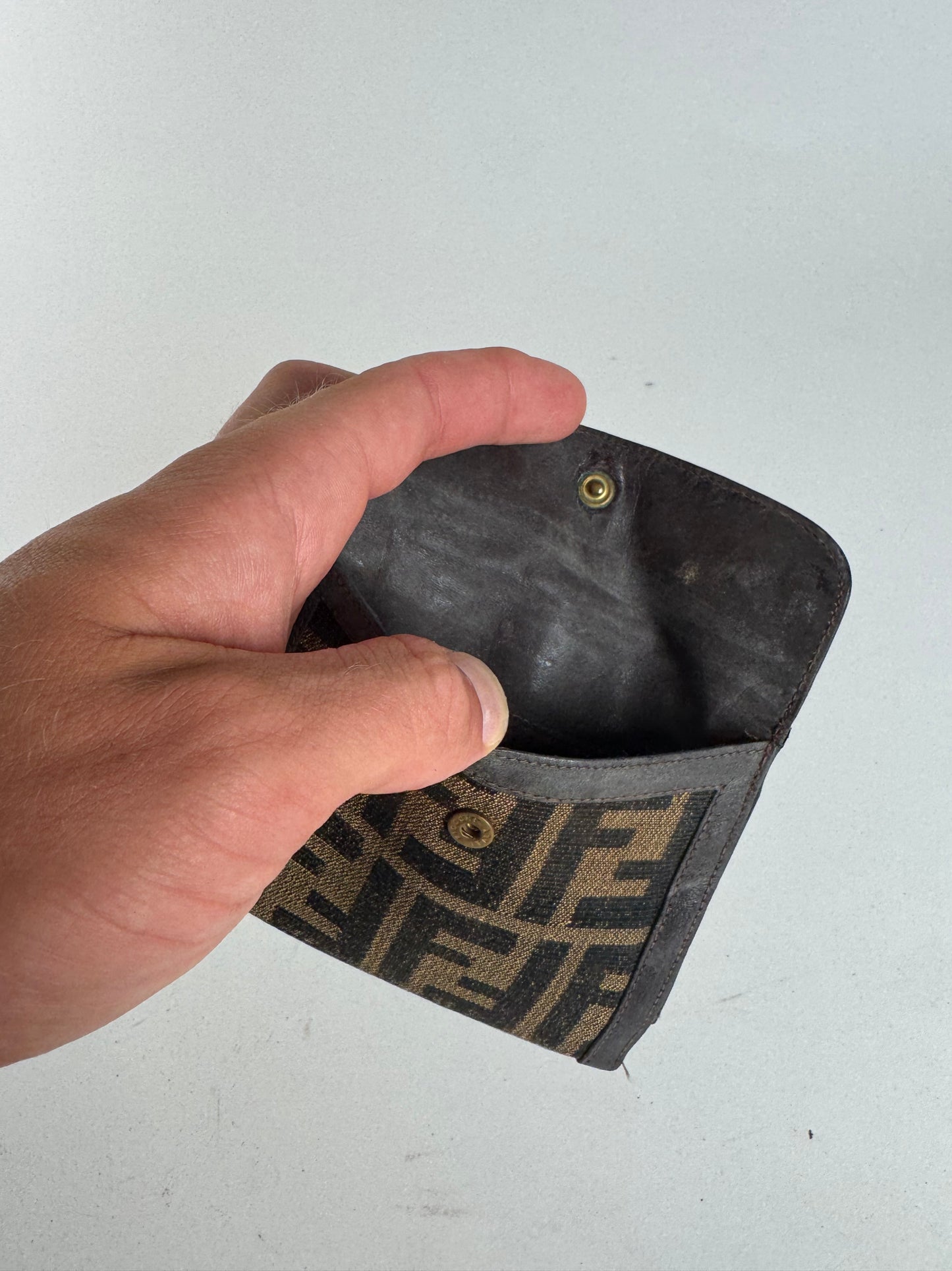 Vintage Fendi FF monogram wallet brown