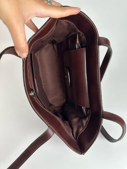 Sac vintage en cuir Issey Miyake violet