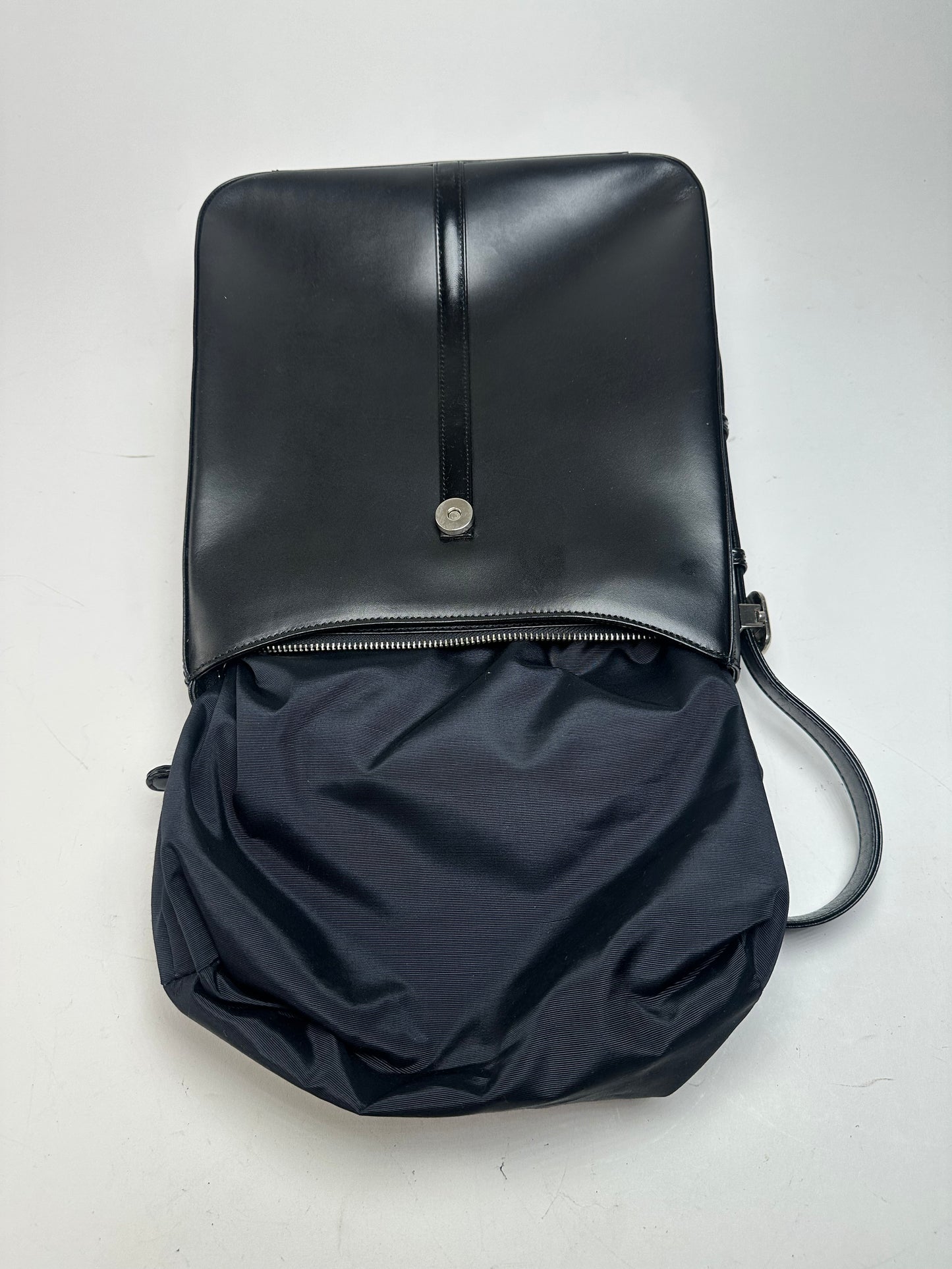 Vintage Courreges Leather Handbag Black