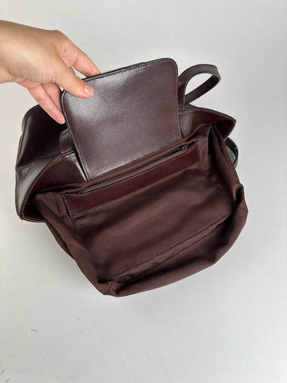 Sac vintage en cuir Issey Miyake violet