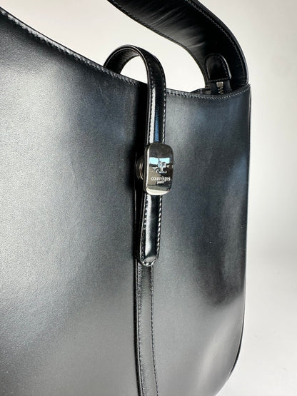 Vintage Courreges Leather Handbag Black