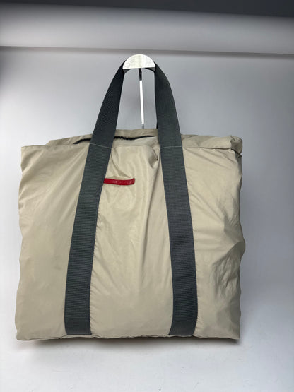 Sac de voyage Prada Sport vintage en polyester beige gris