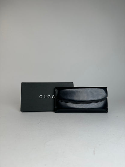 Vintage Gucci Patent Leather Wallet Dark Brown