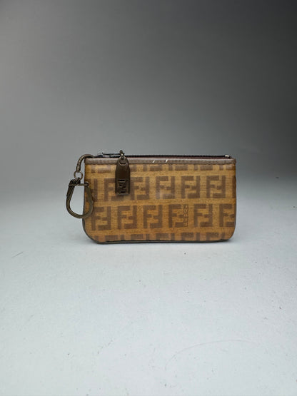 Vintage Fendi Monogram Leather card holder brown