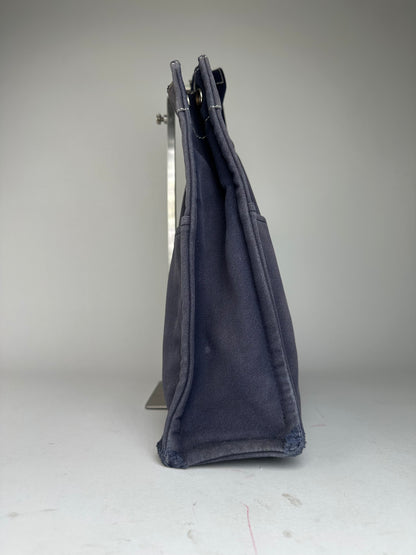 Vintage Hermès Fourre Tout MM Canvas Tote Bag Navy