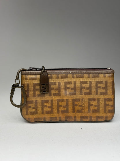 Vintage Fendi Monogram Leather card holder brown