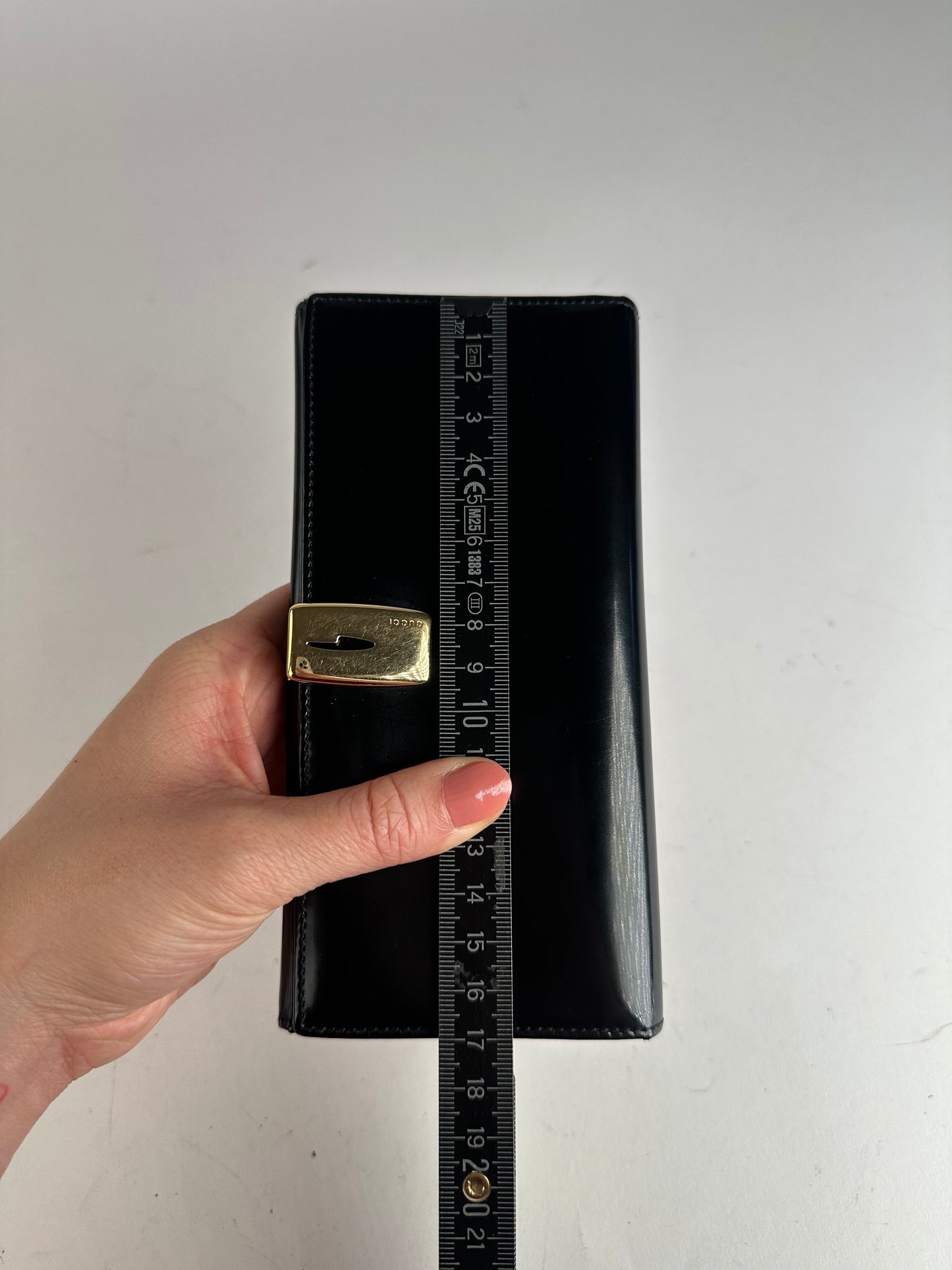 Vintage Gucci Patent Leather Wallet Dark Brown