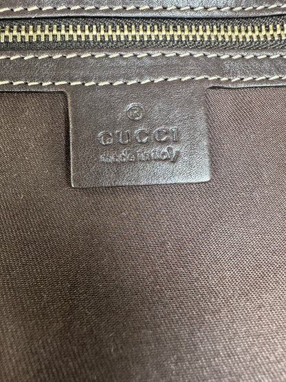 Vintage Gucci GG Monogram Canvas Shoulder Bag Beige Brown