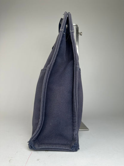 Vintage Hermès Fourre Tout MM Canvas Tote Bag Navy