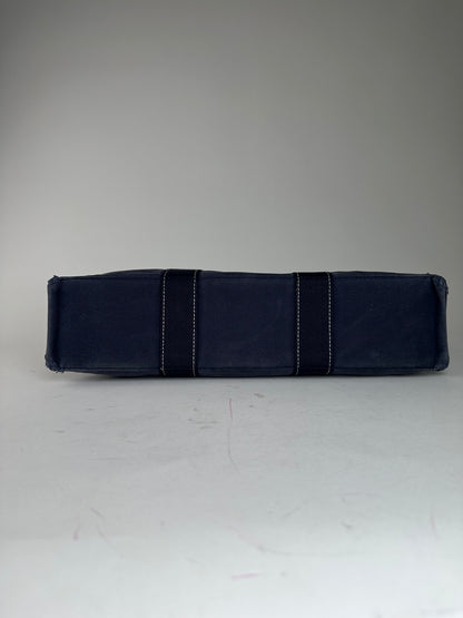 Vintage Hermès Fourre Tout MM Canvas Tote Bag Navy
