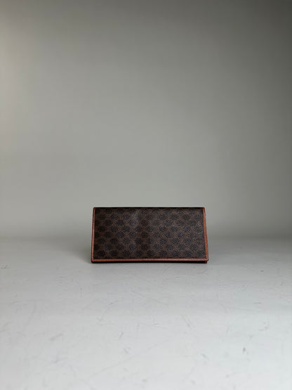 Vintage Celine Monogram Canvas Wallet Brown Gold