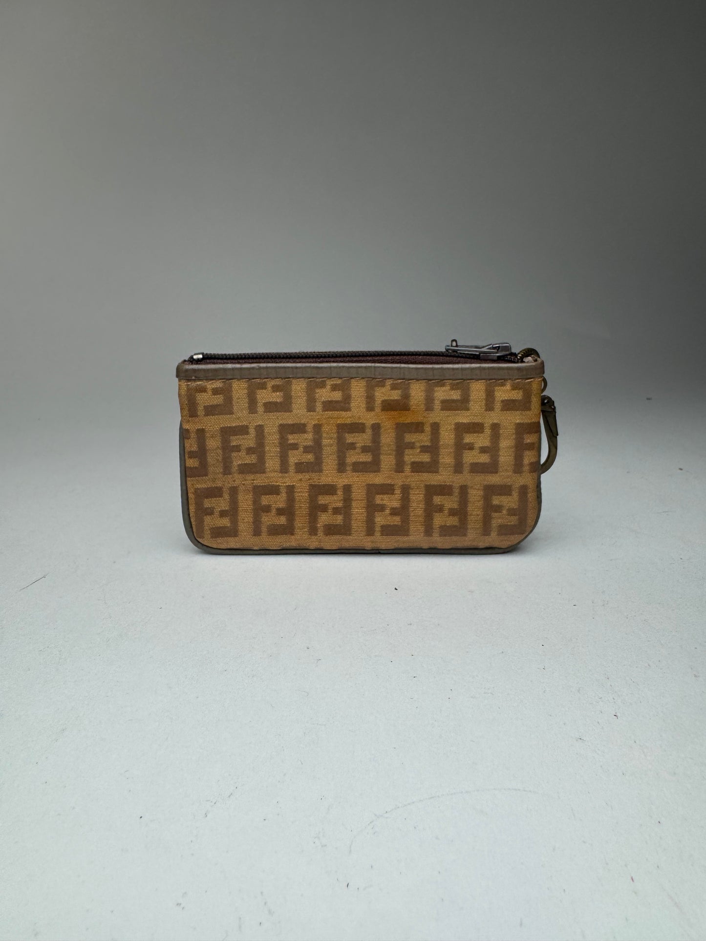 Vintage Fendi Monogram Leather card holder brown