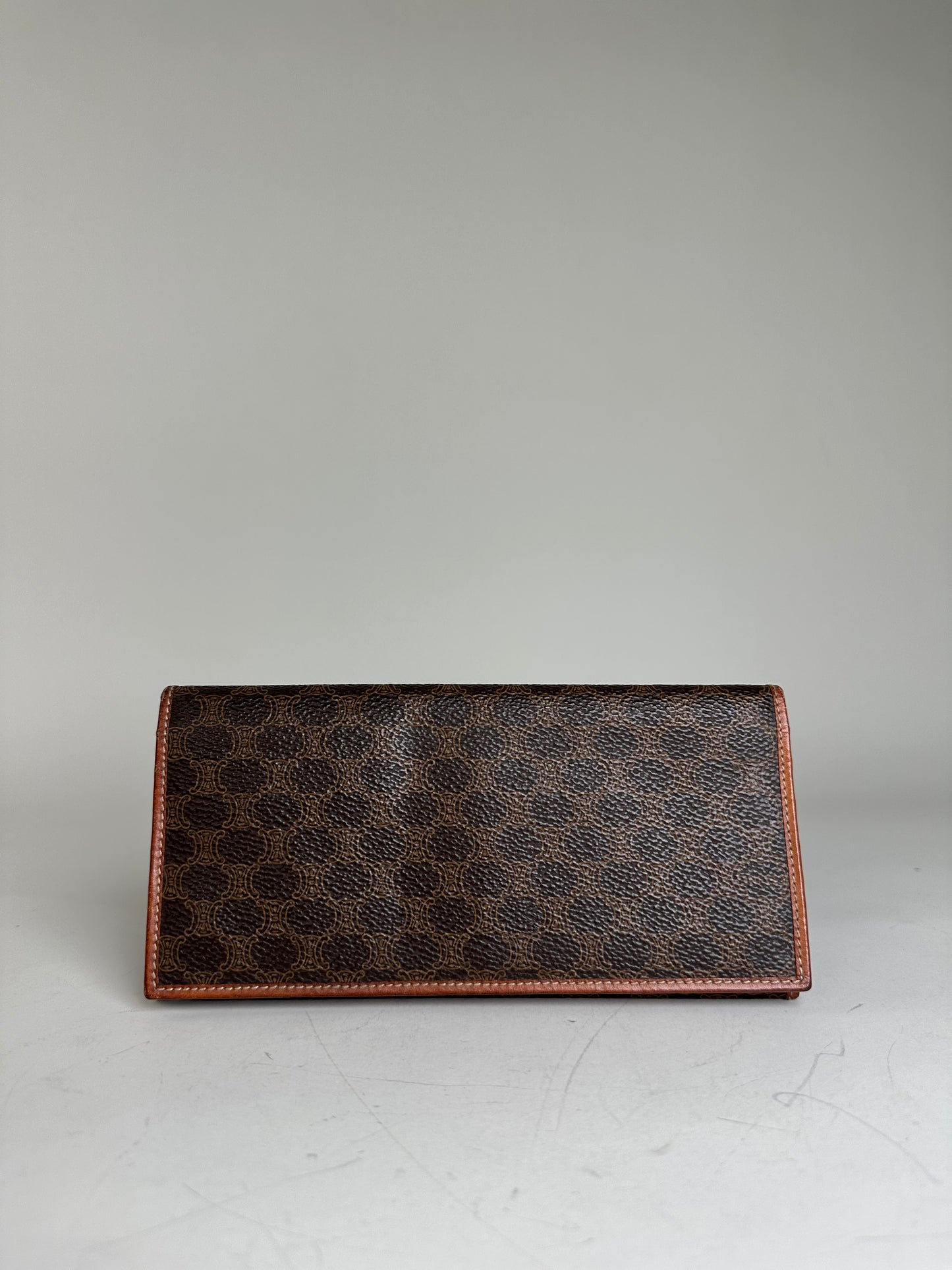 Vintage Celine Monogram Canvas Wallet Brown Gold