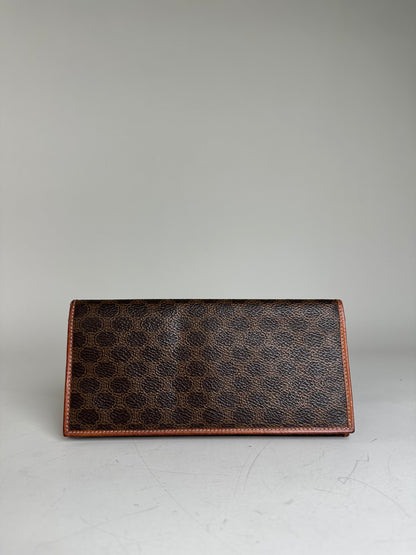 Vintage Celine Monogram Canvas Wallet Brown Gold
