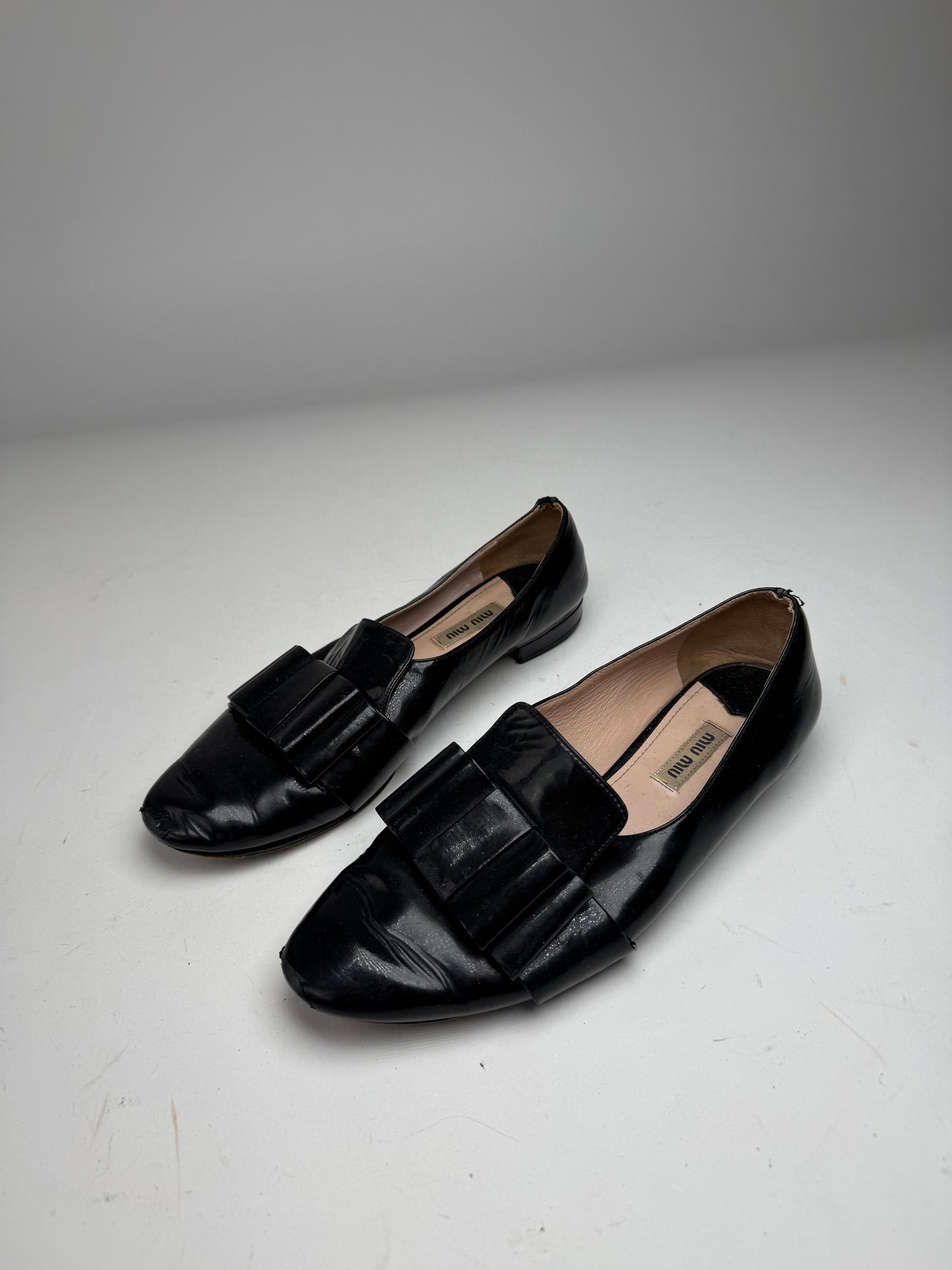 Miu Miu Patent Leather Ballerinas black 38