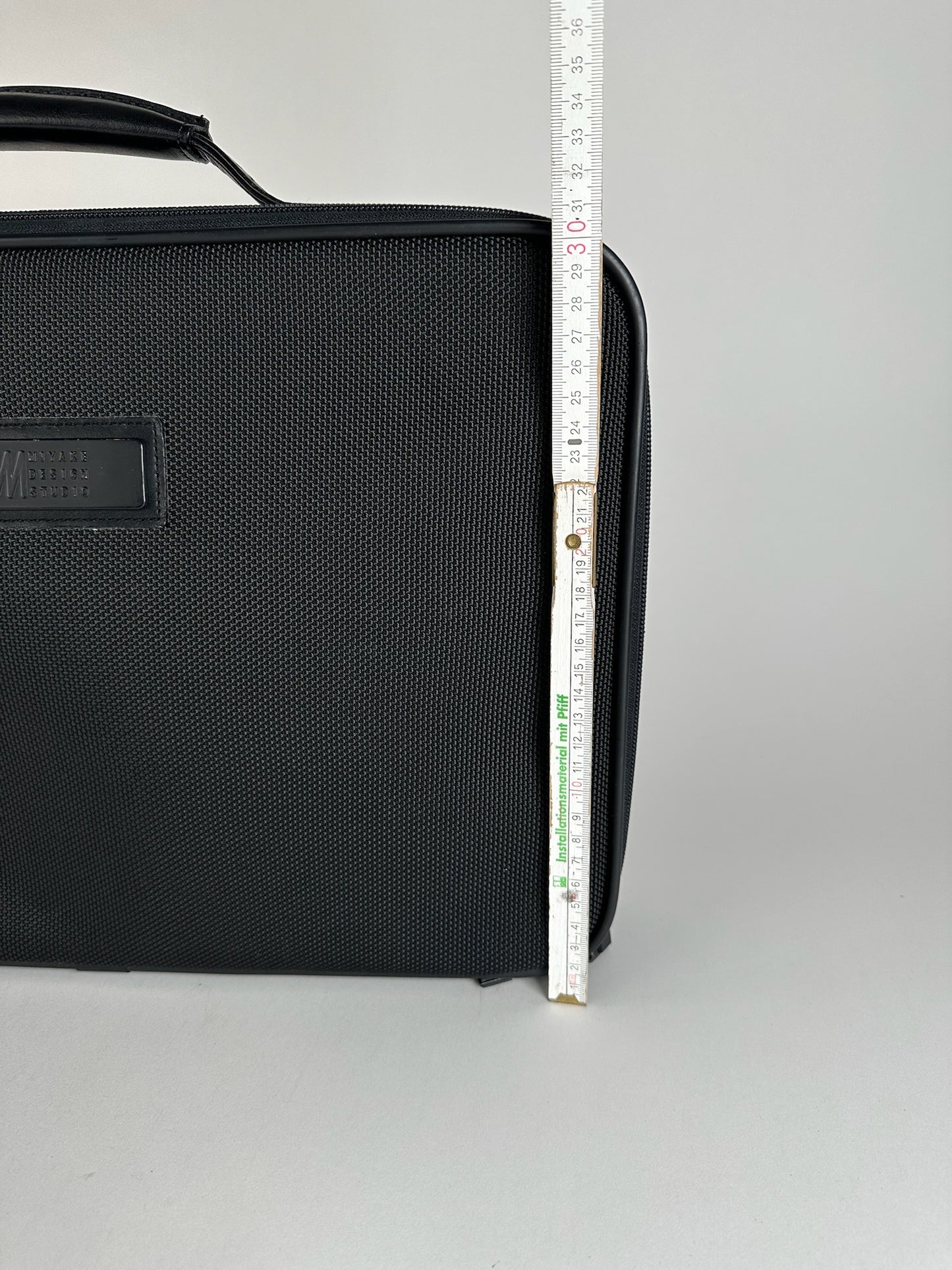 Vintage Issey Miyake Canvas Leather Suitcase Black