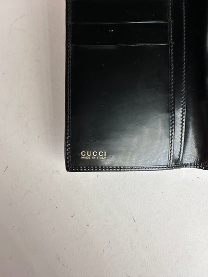 Vintage Gucci Patent Leather Wallet Dark Brown