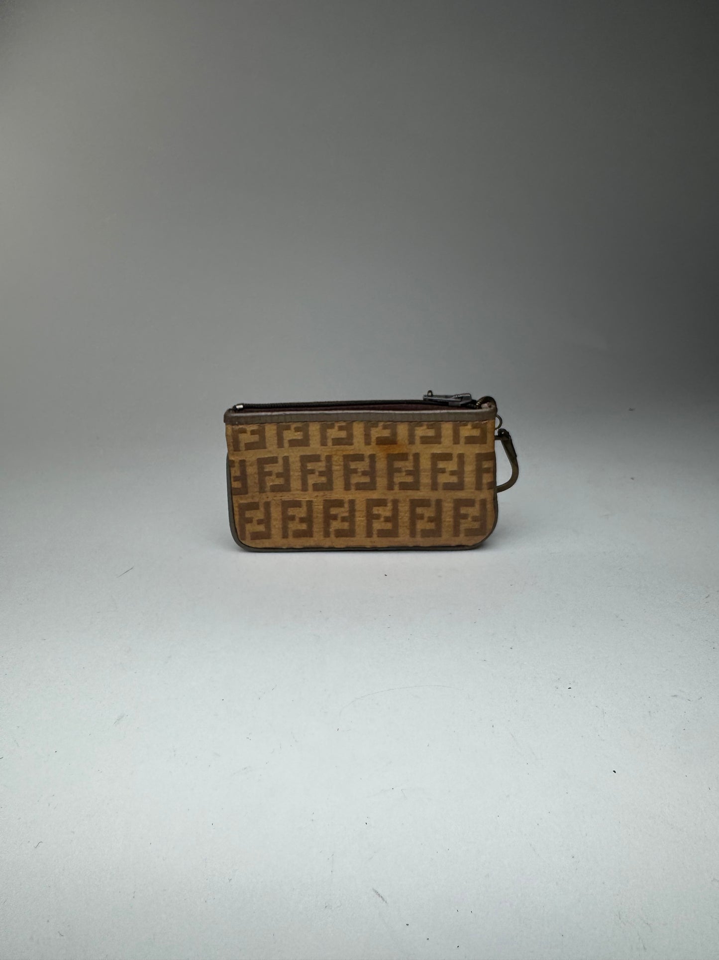 Vintage Fendi Monogram Leather card holder brown
