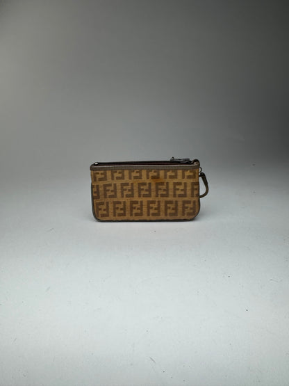 Vintage Fendi Monogram Leather card holder brown