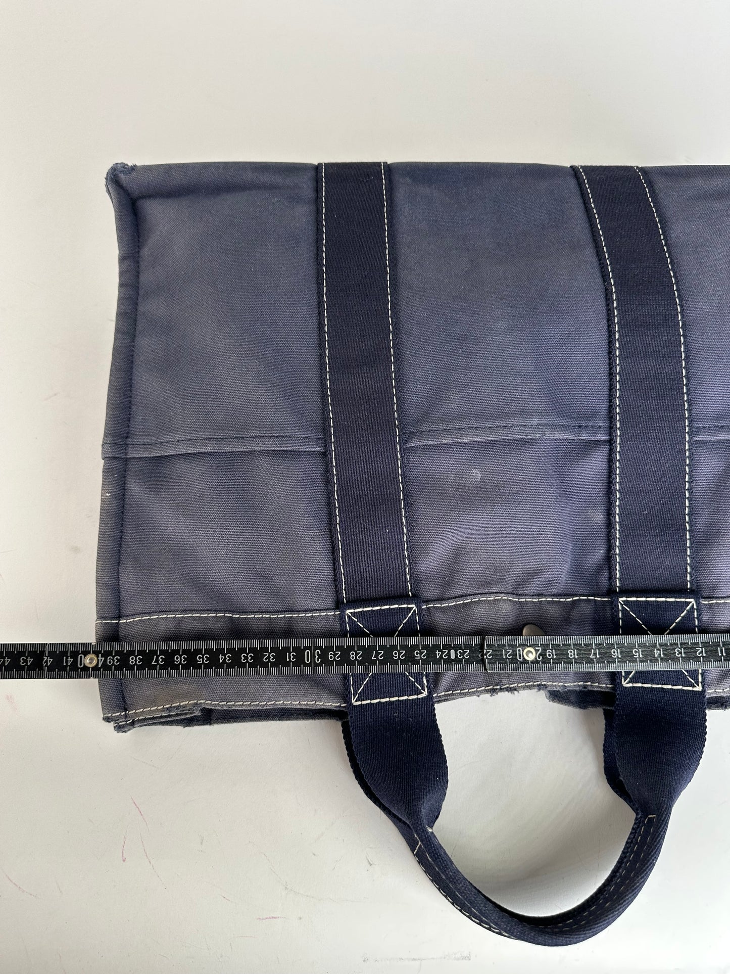 Vintage Hermès Fourre Tout MM Canvas Tote Bag Navy