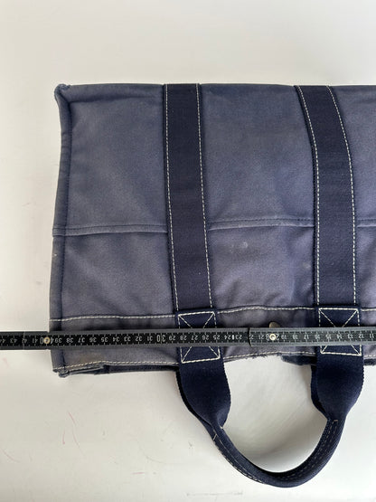 Vintage Hermès Fourre Tout MM Canvas Tote Bag Navy