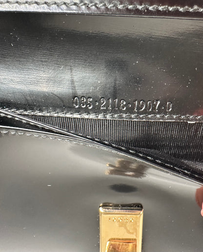 Vintage Gucci Patent Leather Wallet Dark Brown