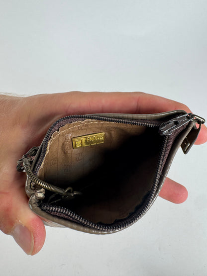 Vintage Fendi Monogram Leather card holder brown