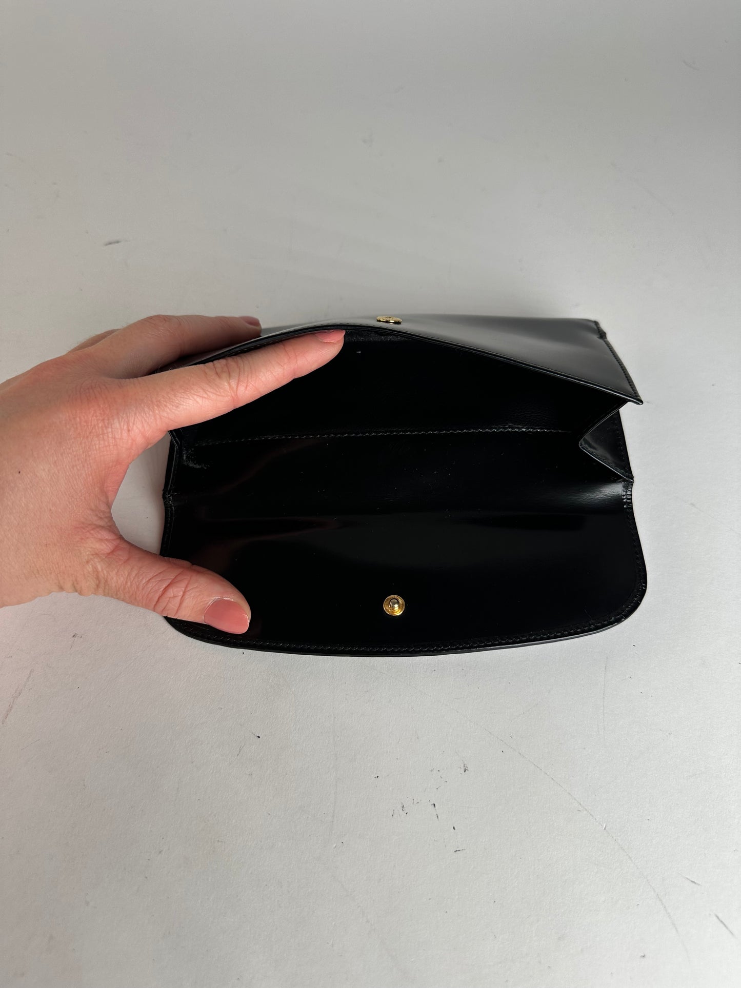 Vintage Gucci Patent Leather Wallet Dark Brown