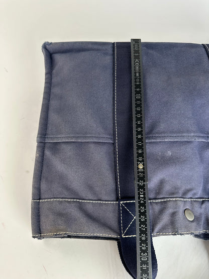 Vintage Hermès Fourre Tout MM Canvas Tote Bag Navy