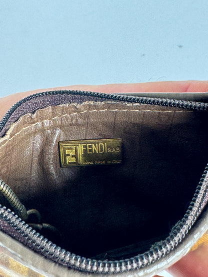 Vintage Fendi Monogram Leather card holder brown