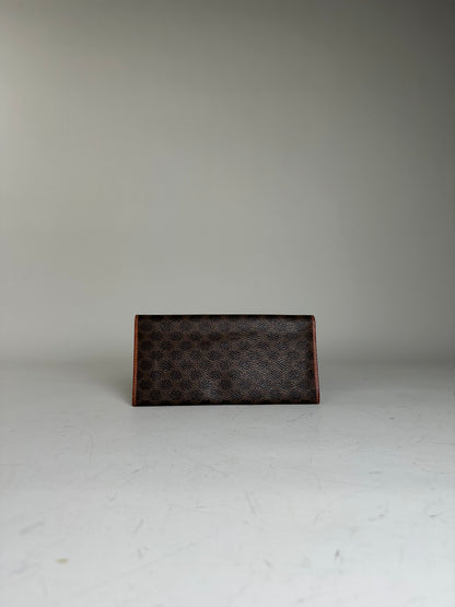 Vintage Celine Monogram Canvas Wallet Brown Gold
